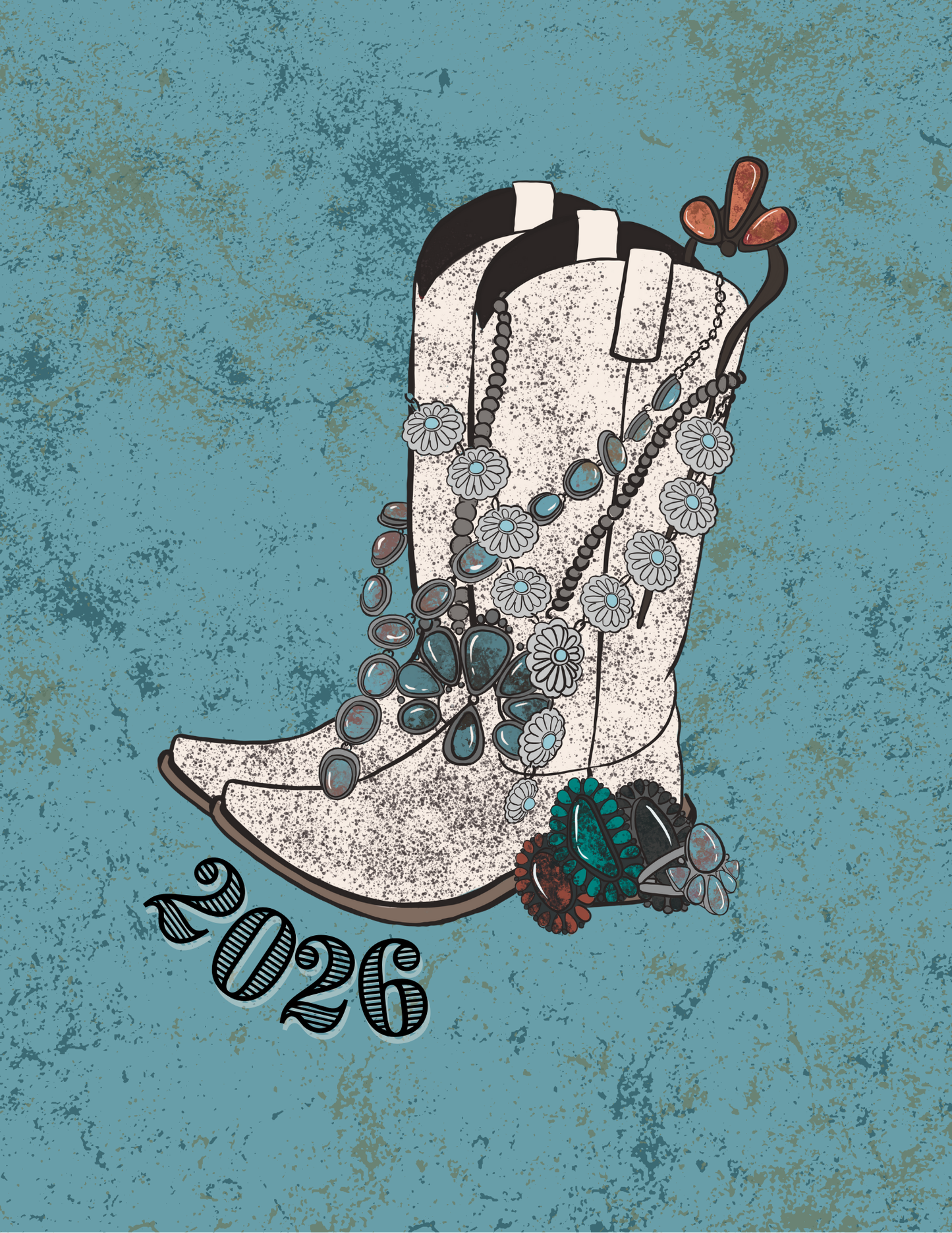 2026 Planner - Drippin' In Turquoise - Hard Cover