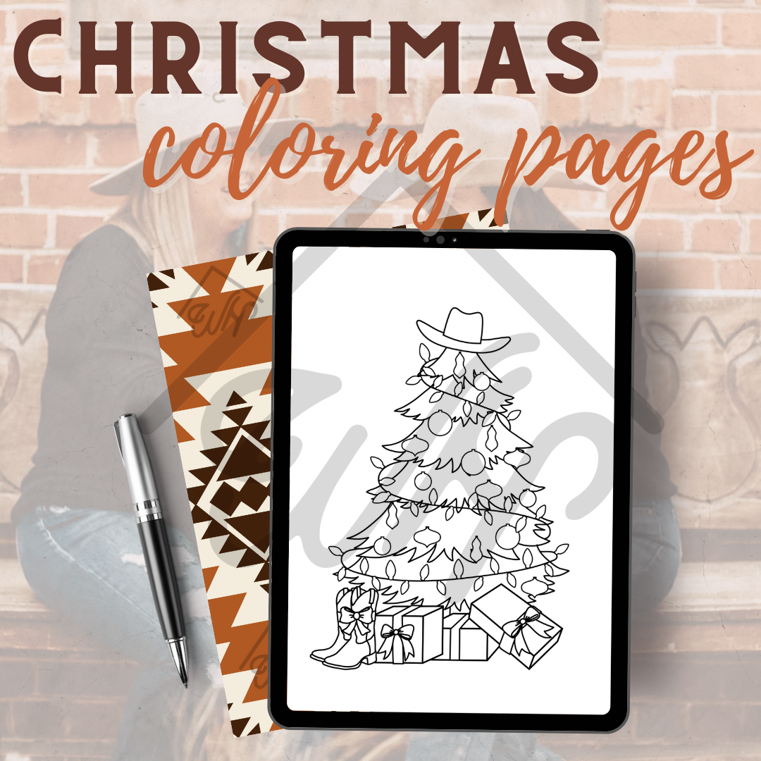 Kids Western Christmas Coloring Pages