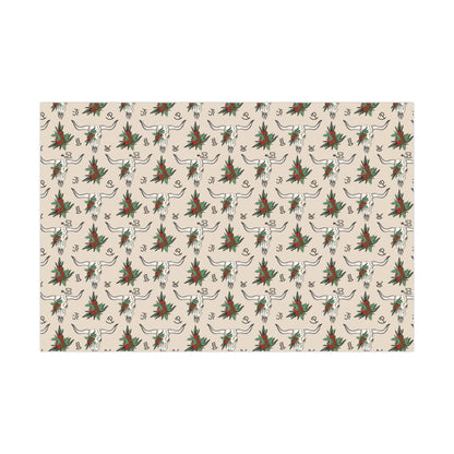 Steer Head Christmas Wrapping Paper