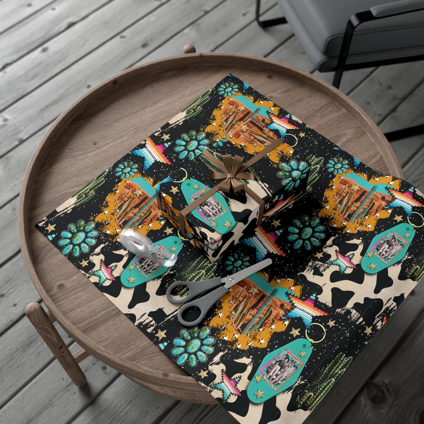 CUTE Western Christmas Wrapping Paper