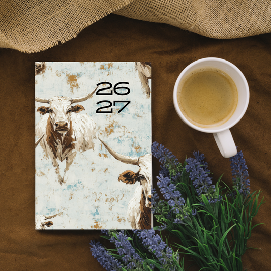 26-27 Teacher Planner - Watercolor Steer