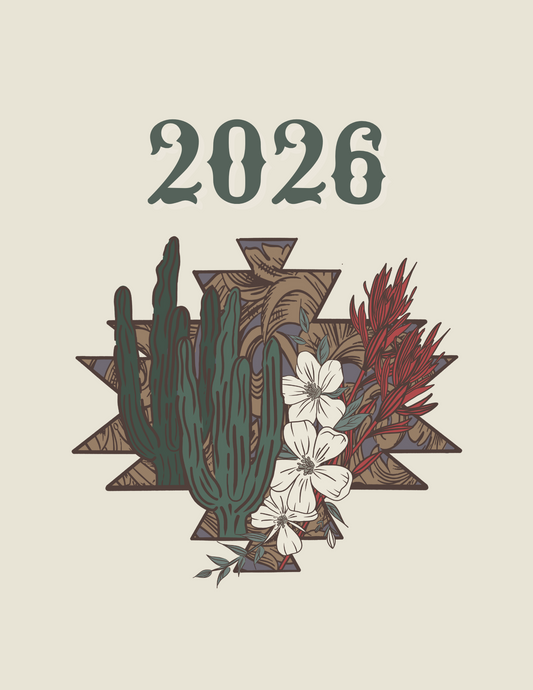 2026 Planner - Cactus - Hard Cover