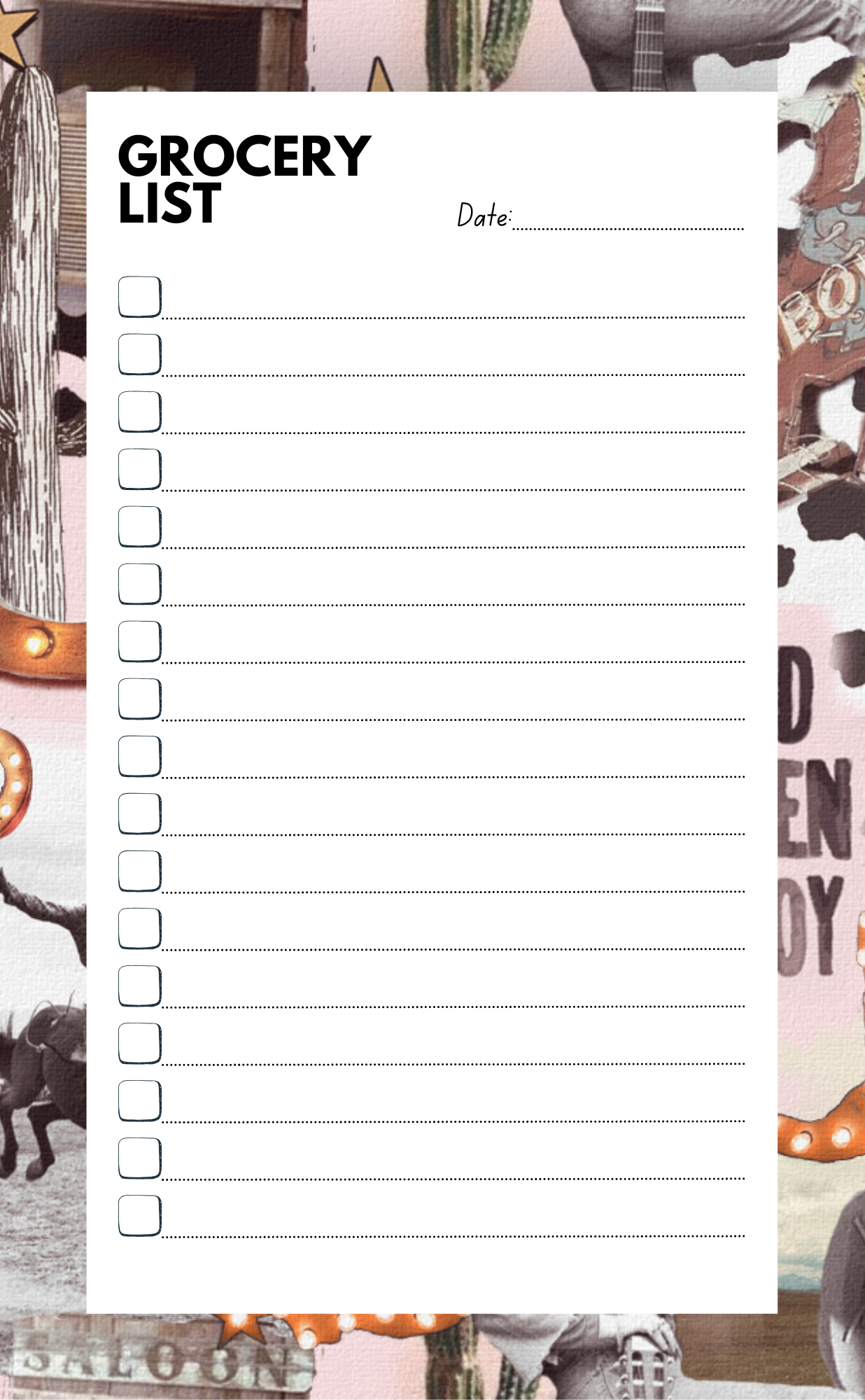 Pocket Size - Grocery List Booklet - Spiral Bound