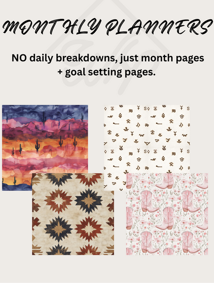 2027 Monthly Planner - Hard Cover ONLY - Choose Your Cover Option