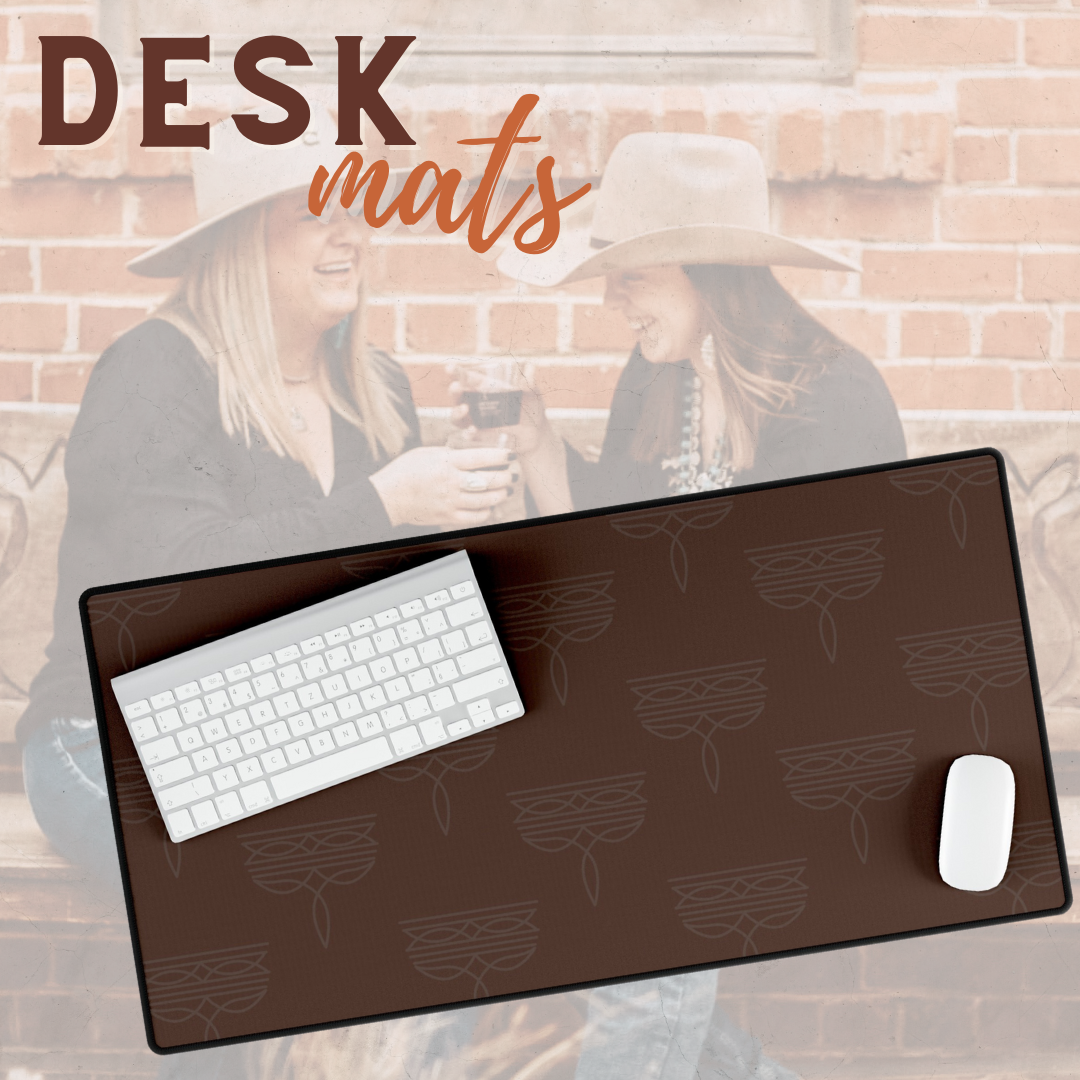 Brown Boot Stitch Desk Mat