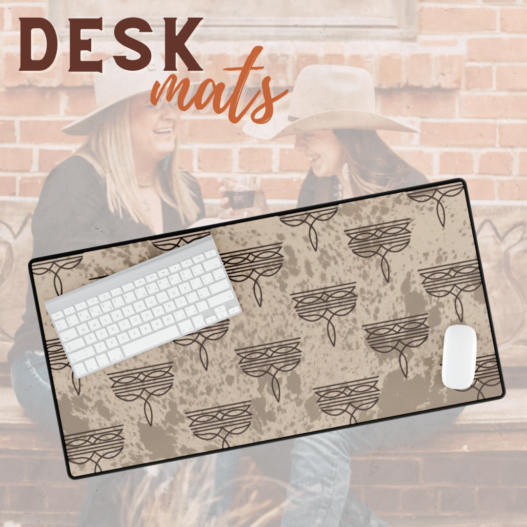 Hide Print Boot Stitch Desk Mat