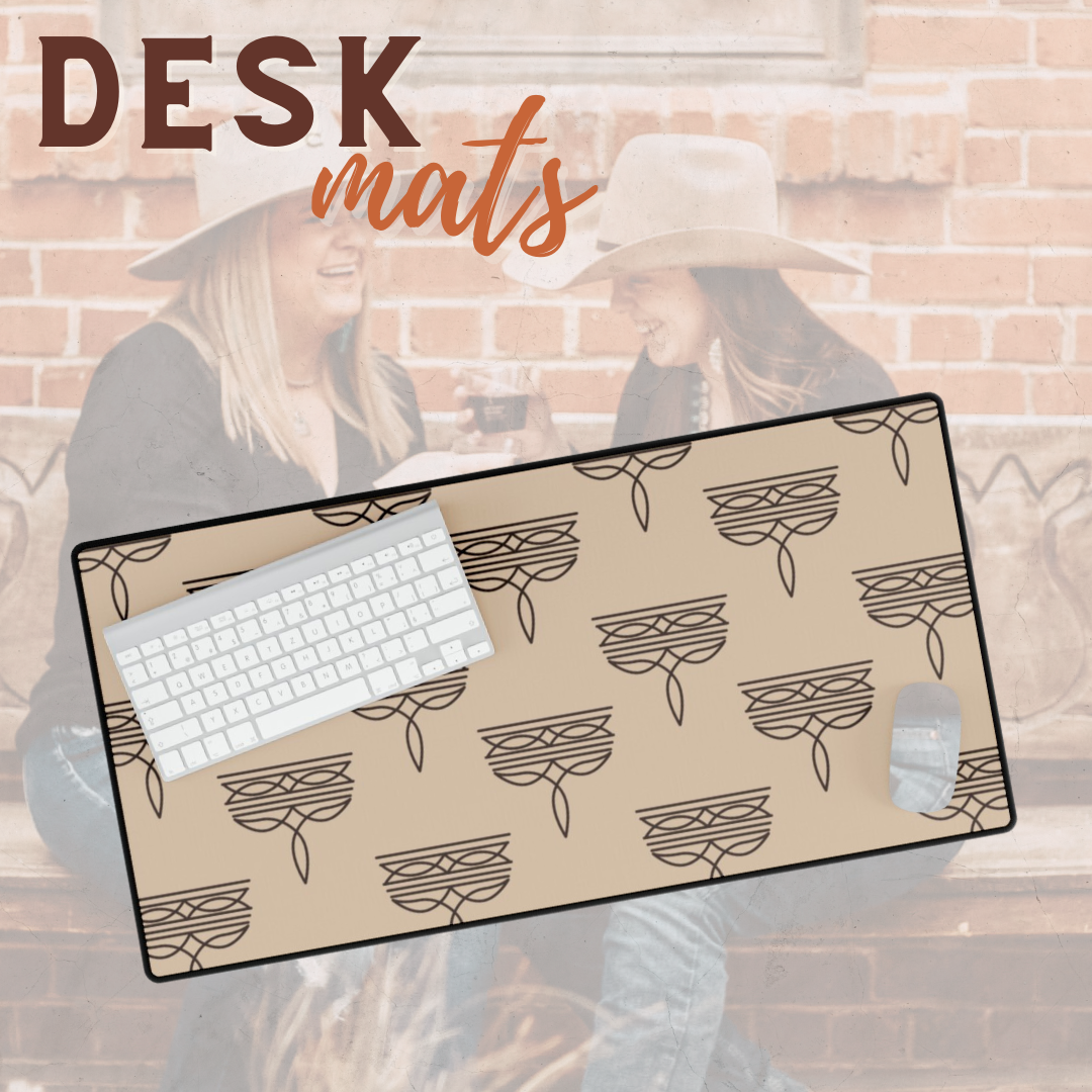 Tan Boot Stitch Desk Mat