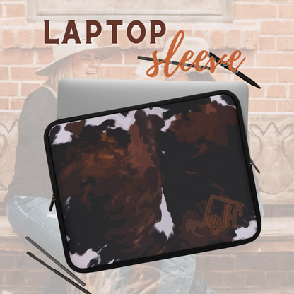 Cow Hide Print Laptop Sleeve