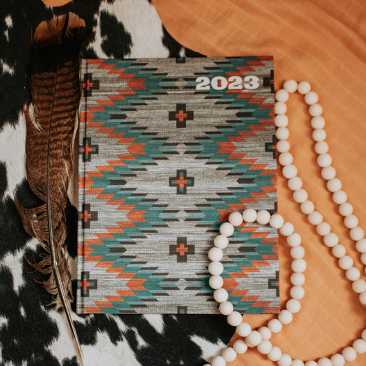 In-Stock 2023 Planner Hard Cover Aztec Cover